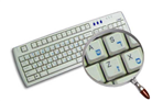 Hebrew Keyboard Stickers - Blue Transparent